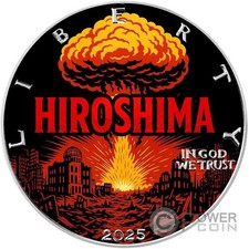 HIROSHIMA Liberty 1 Oz Moneta Argento 1$ USA 2025