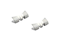 2 Terminali finali acciaio curvi cinturino bracciale jubilee 19mm foro 8mm X33