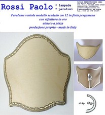 Paralume ventola vela d12 scudetto in finta pergamena rif oro - made in Italy