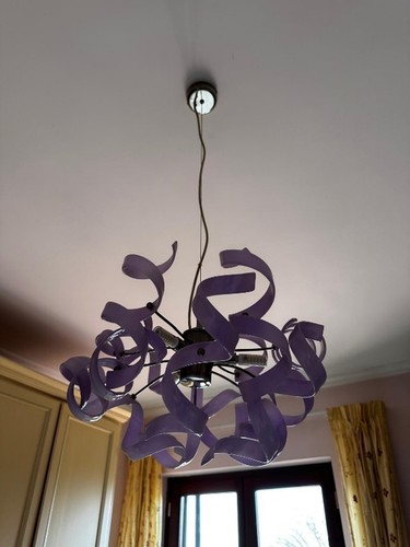 Lampadario rosa vetro - in,