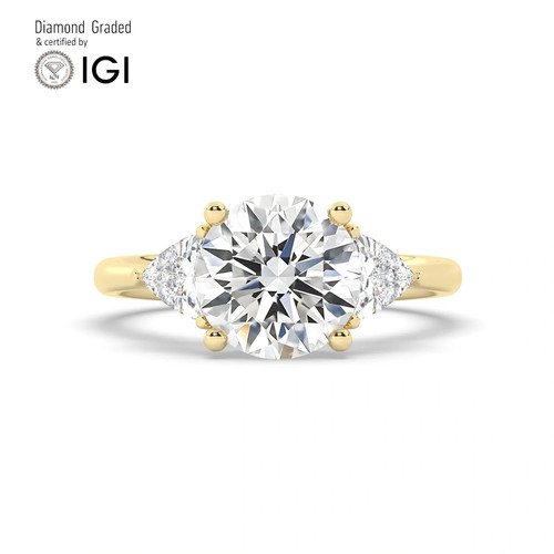 Anello trilogy diamante tondo - diamante,