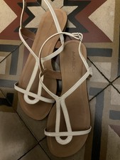 Sandali In Vernice Panna N 38 . Usati Pochissimo. Plantare Impeccabile 