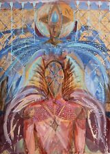 Bruno CECCOBELLI. Olio e collage su cartone pesante del 1999. 105x75. CAPOLAVORO