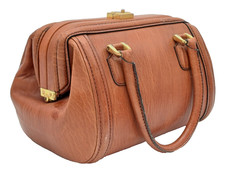 LAMPROM BORSA BAULETTO CUOIO ANNI '60