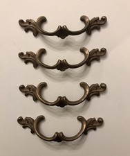 4 maniglie in ottone antiche vintage 