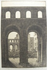 Roberto IRAS BALDESSARI (Innsbruck 1894-Roma 1965) incisione cm 61x46 anni '30