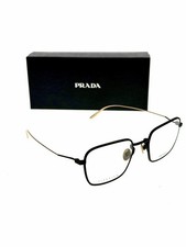 OCCHIALI DA VISTA PRADA ROTONDI TITANIO RX NERO ORO / DEMO LENTE TRASPARENTE VPR51V04O-1O1