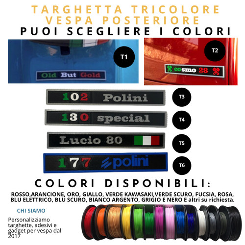 Targhetta dietro tricolore - targhetta,