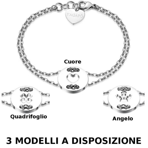 Bracciale donna sagapo acciaio - bracciale,