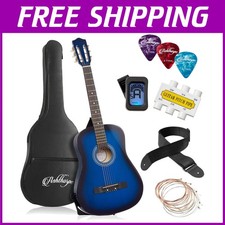 Starter Kit Base per Chitarra Acustica Principianti Blu 38"