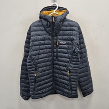 Rab Microlight Alpine Puffer Piumino con Cappuccio Acciaio Grigio Cappotto Giacca Outdoor Medium.