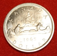 1965 Canada Dollaro UNC 80% Moneta Argento CAD09 A1