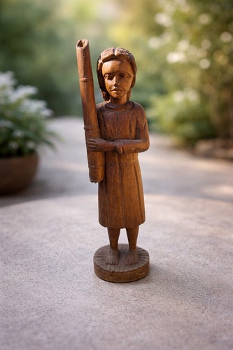 Scultura statuetta legno - scultura,