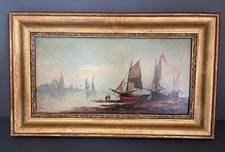 Marine Huile sur panneau XIX