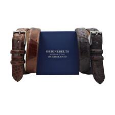 Cintura Patchwork 3,5 cm in vero Coccodrillo  lucido con fibbia 100% Nichel free