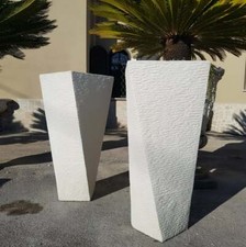 COPPIA DI VASI ALT. 105 CM VASO PER ESTERNO DA GIARDINO IN CEMENTO MARMO PIETRA