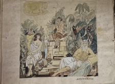 NAVARRINO NAVARRINI  Divinità mitologiche China E Pastelli Su Cartoncino