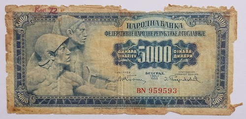 Jugoslavia 5000 dinara 1955 - jugoslavia,