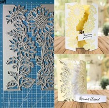 Fustelle da taglio in metallo girasoli biglietto di auguri bordo scrapbooking stencil goffratura