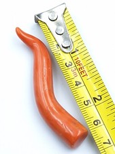 CIONDOLO ANTICO CORNO DI CORALLO ARANCIONE DI SARDEGNA PORTAFORTUNA CORALLO  ORO