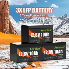 Batteria Litio 2X/3X 10Ah 12V LiFePO4 Ricaricabile per Campeggio Solare