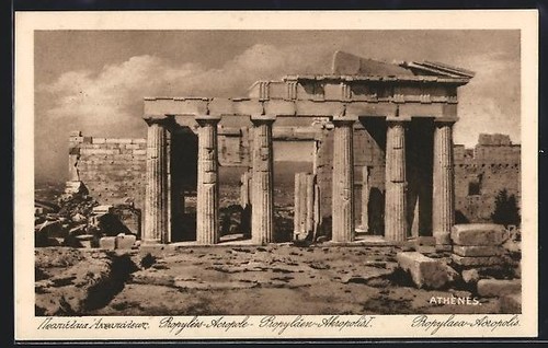 Cartolina atene acropoli - atene,, dei