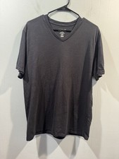 Mens Vintage T Shirt V-Neck Size Large Black