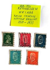 5 Francobolli 1926/1932 Germania Repubblica Weimar Usati Molto Rari Perfetti