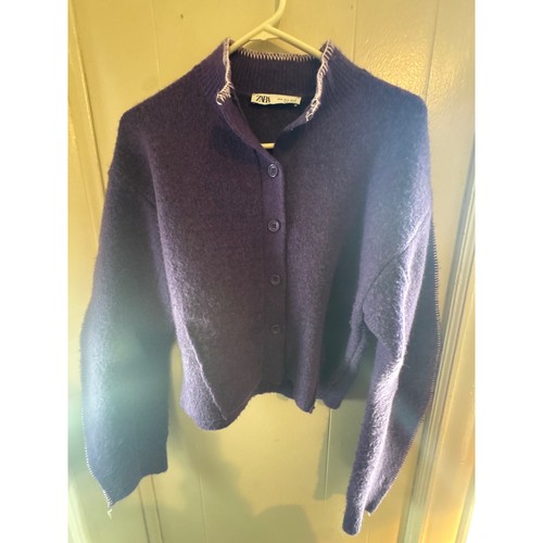 Cardigan maglia viola zara - cardigan,