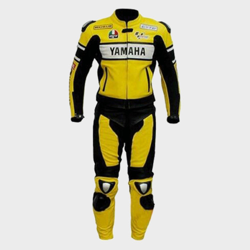 Tuta pelle yamaha gialla - in,