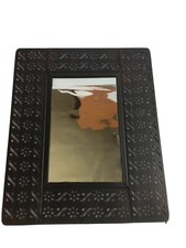 Specchio in Ferro Battuto Arredo Decorazioni da parete Nero in Metallo cm 36x30