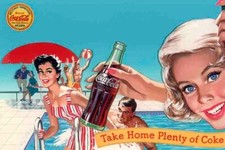 Poster Manifesto Locandina Pubblicità Coca Cola U.S.A.  Stampa Vintage 50x70 Cm.