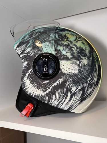 Casco demijet leone con - leone,