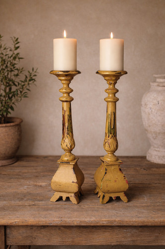 Antico set portacandele oro - portacandele,