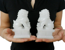 Coppia statuine leone bianco