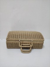 CESTINO IN VIMINI Picnic Cesta  Portagioie PortaCucito Vintage