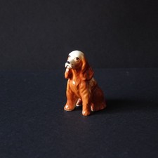Mini cocker spaniel in Bone China Taiwan, statuina vintage 8,5 cm con etichetta 