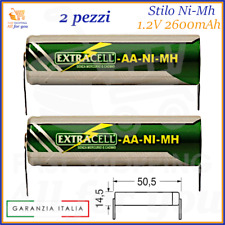 Batteria batterie pile ricaricabili ni-mh 1.2V volt 2600mAh a saldare aa stilo
