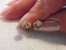 orecchini donna punto luce in acciaio inox placcato oro e simulazione diamante