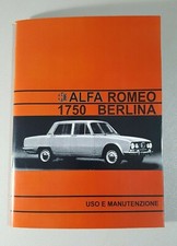 Uso e manutenzione Alfa Romeo 1750 Berlina Owner's manual