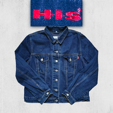 Giacca jeans vintage anni 90 Y2K HIS donna L indaco denim moda ottime condizioni