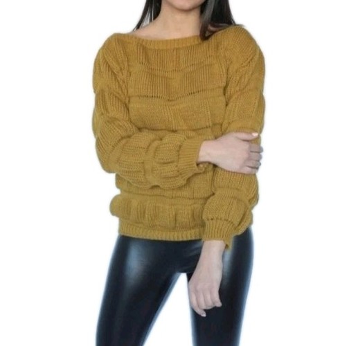 Maglione donna senape - maglione, collo