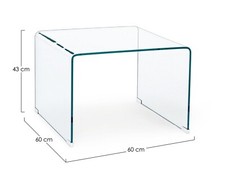 TAVOLINO DA DIVANO SALOTTO QUADRATO IN VETRO MODERNO DESIGN IRIDE 60X60