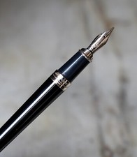 Penna Stilo S.T.DUPONT Olympio XL Laccato Di Cina Nero Platino - Oro 18K
