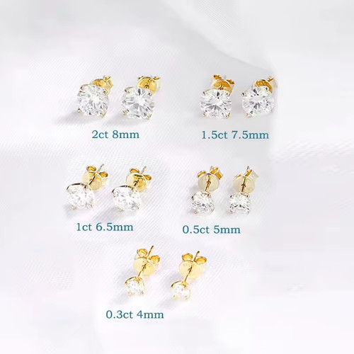 Orecchini solitario lobo 4mm - solitario,