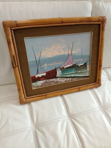 Quadro dipinto con barche - quadro,