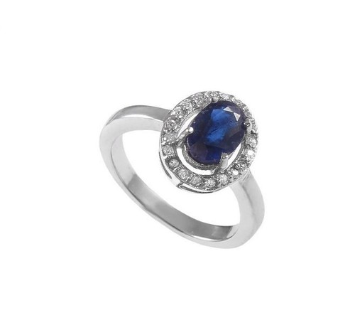 Anello zaffiro blu diamante - zaffiro,