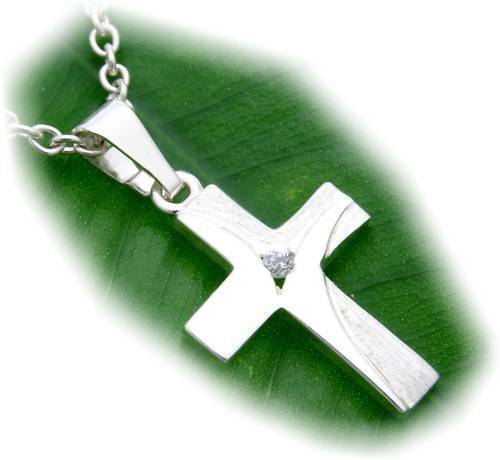 Ciondolo donna croce zirconia - ciondolo,