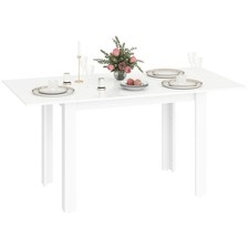 HOMCOM Tavolo da Pranzo Allungabile per 4-6 Persone 120-160x80x78 cm Bianco