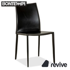 Bontempi Linda Sedia In Pelle Nera Sedia Da Pranzo